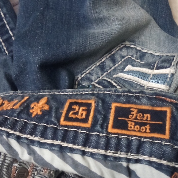 Rock Revival Women's 26 Bootcut Jen Embellished Shimmer Distressed NWT - Picture 6 of 12